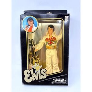 Vintage 1984 Elvis Presley 12 Inch Doll Graceland White Eagle Jumpsuit NIB